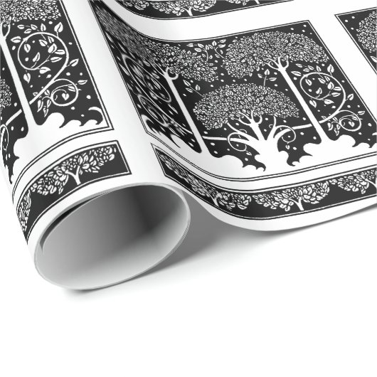 Art Nouveau Tree Beardsley Pattern Cadeaupapier (Rol Hoek)