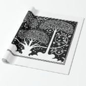 Art Nouveau Tree Beardsley Pattern Cadeaupapier (Uitgerold)
