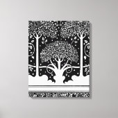 Art Nouveau Tree Beardsley Pattern Canvas Afdruk (Voorkant)