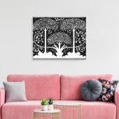 Art Nouveau Tree Beardsley Pattern Canvas Afdruk (Insitu (Woonkamer))
