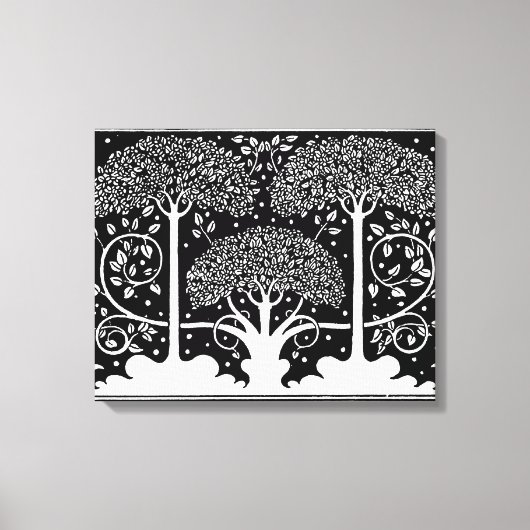 Art Nouveau Tree Beardsley Pattern Canvas Afdruk (Voorkant)
