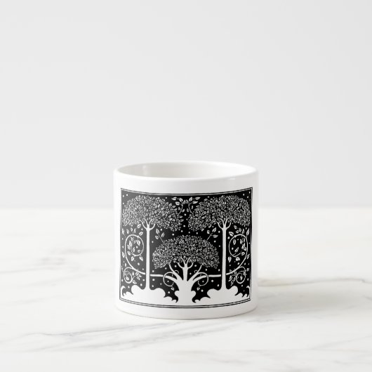 Art Nouveau Tree Beardsley Pattern Espresso Kop (Voorkant)