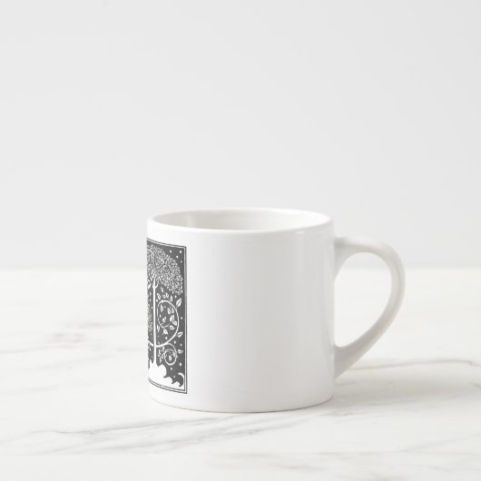 Art Nouveau Tree Beardsley Pattern Espresso Kop (Rechts)