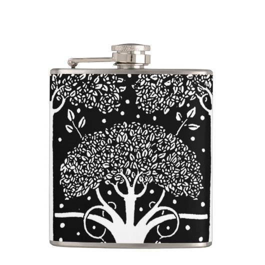 Art Nouveau Tree Beardsley Pattern Heupfles (Voorkant)