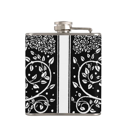 Art Nouveau Tree Beardsley Pattern Heupfles (Achterkant)