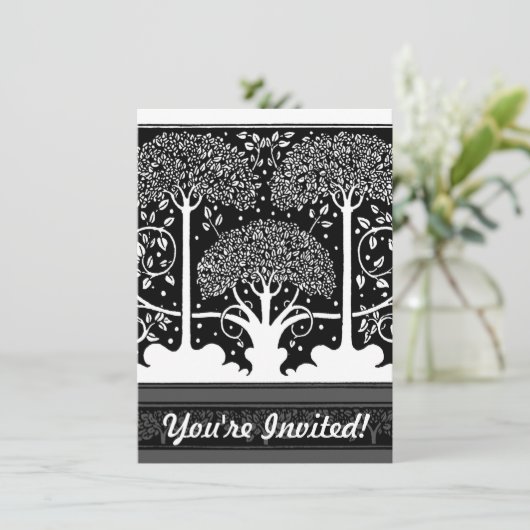 Art Nouveau Tree Beardsley Pattern Kaart (Staand voorkant)
