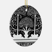 Art Nouveau Tree Beardsley Pattern Keramisch Ornament (Rechts)