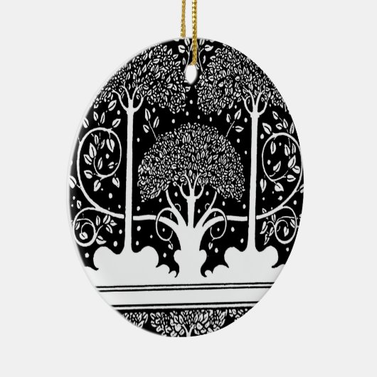 Art Nouveau Tree Beardsley Pattern Keramisch Ornament (Rechts)