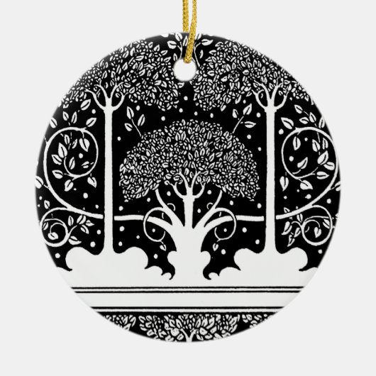 Art Nouveau Tree Beardsley Pattern Keramisch Ornament (Voorkant)