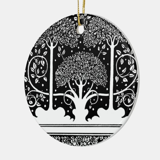 Art Nouveau Tree Beardsley Pattern Keramisch Ornament (Links)