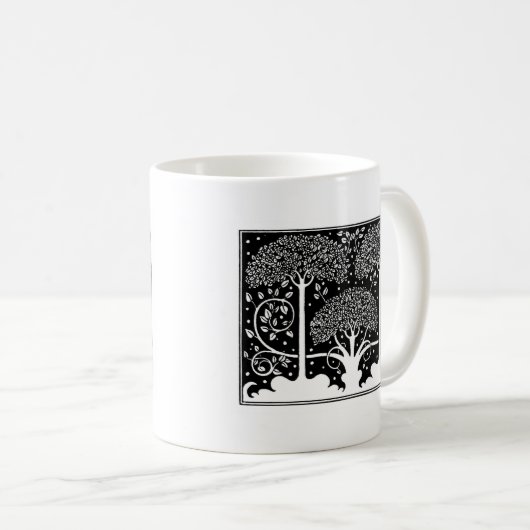 Art Nouveau Tree Beardsley Pattern Koffiemok (Voorkant rechts)
