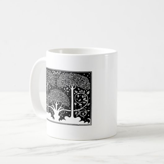 Art Nouveau Tree Beardsley Pattern Koffiemok (Voorkant links)