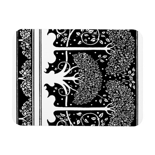 Art Nouveau Tree Beardsley Pattern Magneet (Horizontaal)