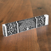 Art Nouveau Tree Beardsley Pattern Naambordje (Zijkant)