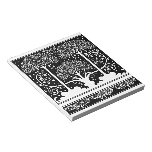 Art Nouveau Tree Beardsley Pattern Notitieblok (Schuin)