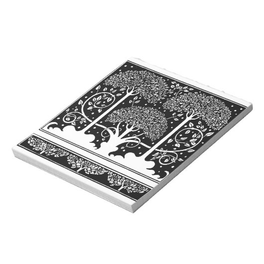 Art Nouveau Tree Beardsley Pattern Notitieblok (Linkerzijde)