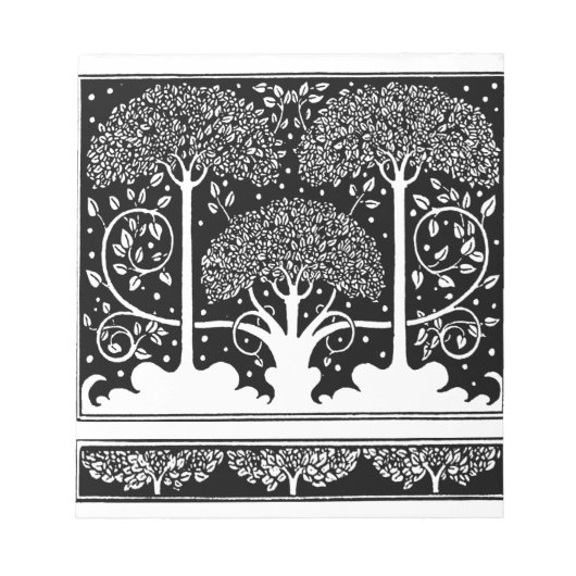 Art Nouveau Tree Beardsley Pattern Notitieblok (Voorkant)