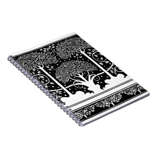 Art Nouveau Tree Beardsley Pattern Notitieboek (Rechterzijde)