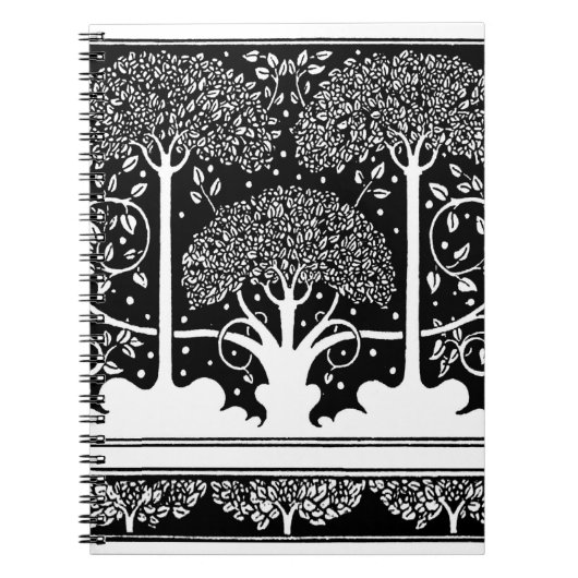 Art Nouveau Tree Beardsley Pattern Notitieboek (Voorkant)