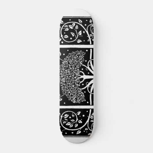 Art Nouveau Tree Beardsley Pattern Persoonlijk Skateboard (Voorkant)
