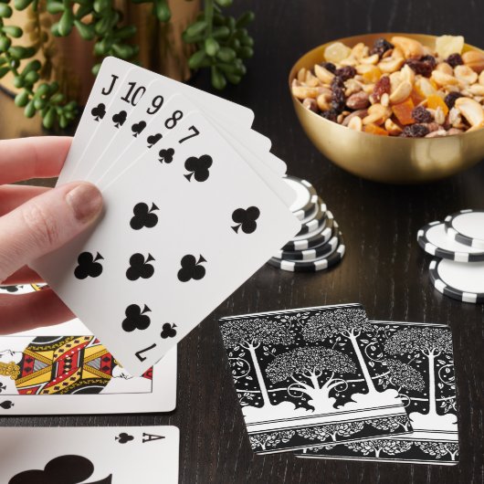 Art Nouveau Tree Beardsley Pattern Pokerkaarten (Insitu)