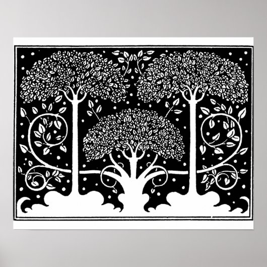 Art Nouveau Tree Beardsley Pattern Poster (Voorkant)