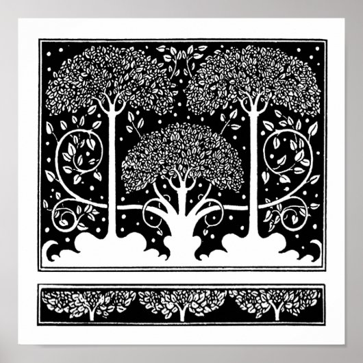 Art Nouveau Tree Beardsley Pattern Poster (Voorkant)