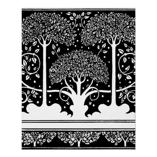 Art Nouveau Tree Beardsley Pattern Poster (Voorkant)