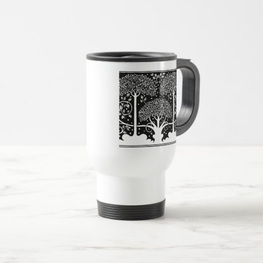 Art Nouveau Tree Beardsley Pattern Reisbeker (Voorkant rechts)