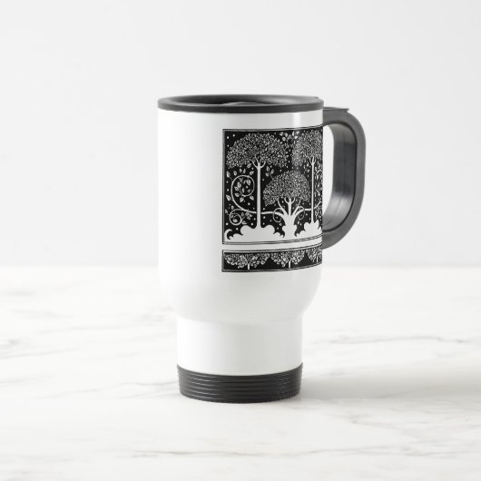 Art Nouveau Tree Beardsley Pattern Reisbeker (Voorkant rechts)