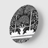 Art Nouveau Tree Beardsley Pattern Ronde Klok (Hoek)