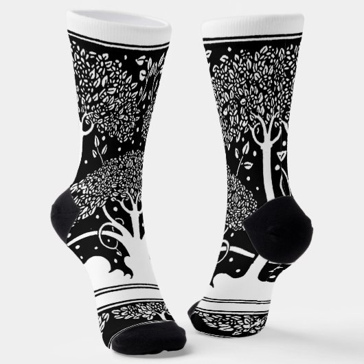 Art Nouveau Tree Beardsley Pattern Sokken (Gebogen)