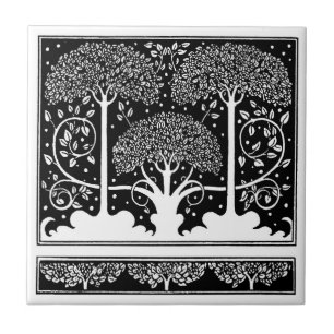 Art Nouveau Tree Beardsley Pattern Tegeltje