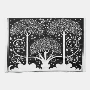 Art Nouveau Tree Beardsley Pattern Theedoek