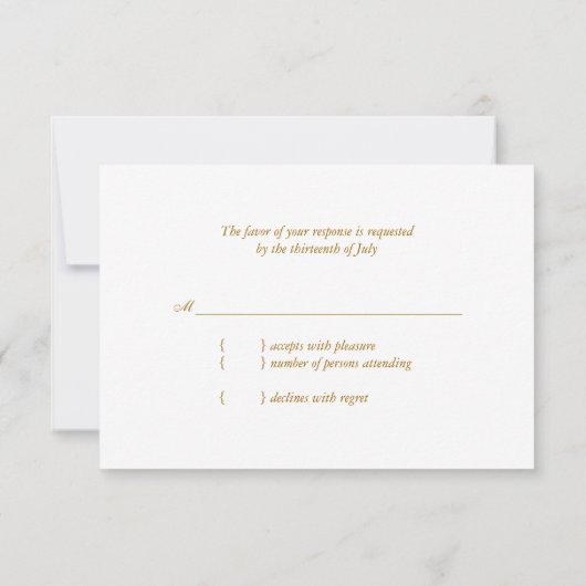 Art Nouveau Trees Casual buitenhuwelijk RSVP (Achterkant)