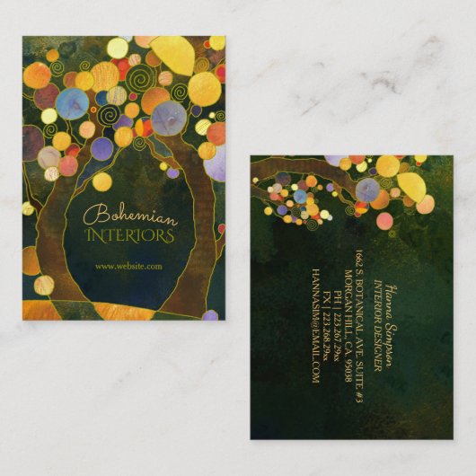 Art Nouveau Trees Interior Design Visitekaartje (Voorkant / Achterkant)