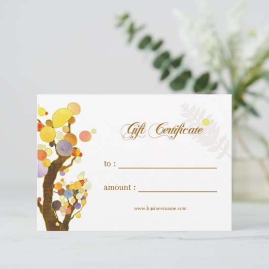 Art Nouveau Treft Business Cadeat Certificate (Staand voorkant)