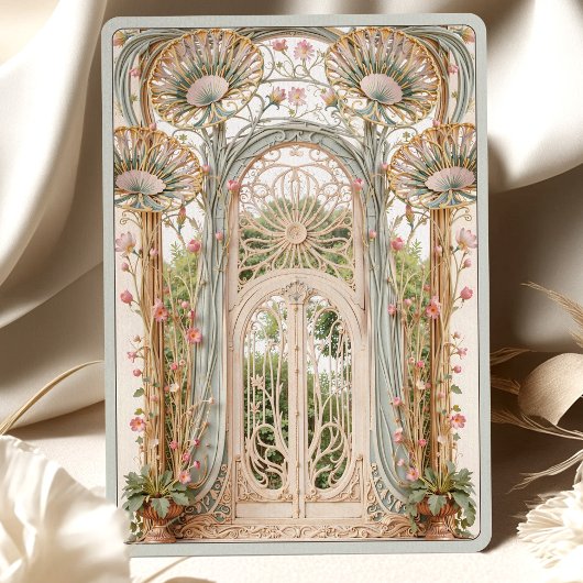 Art Nouveau Trouwboog Kaart