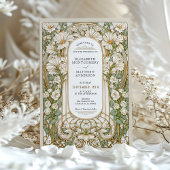 Art Nouveau Trouwen  Bloemen Faux Gold Kaart