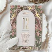 Art Nouveau Trouwen Gouden Accenten Tafelnummer