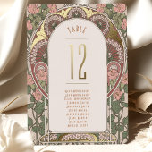 Art Nouveau Trouwen Gouden Accenten Tafelnummer