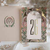 Art Nouveau Trouwen Gouden Accenten Tafelnummer