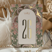 Art Nouveau Trouwen Gouden Accenten Tafelnummer