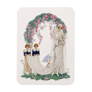 Art Nouveau Trouwillustratie – Vintage Bruid  Magneet