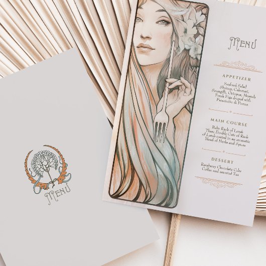 Art Nouveau Trouwmenu Kaart