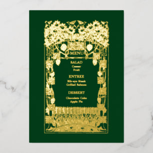 Art Nouveau Trouwmenu Oudheid Folie Uitnodiging