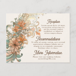 Art Nouveau Trouwomslag Informatiekaartje