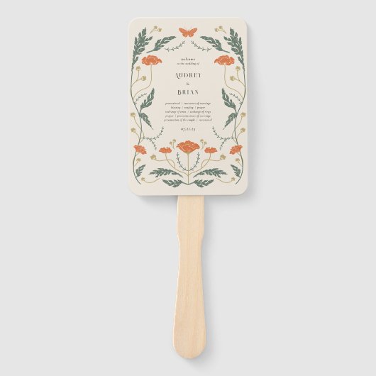 Art Nouveau trouwprogramma Handwaaier (Voorkant)