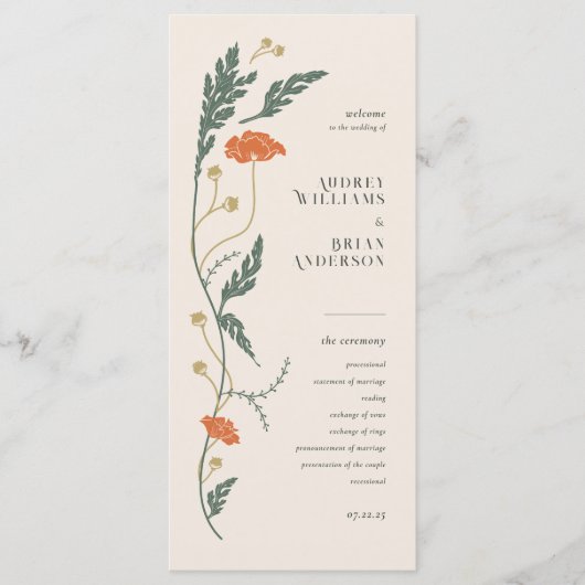 Art Nouveau trouwprogramma Programmakaart (Voorkant)