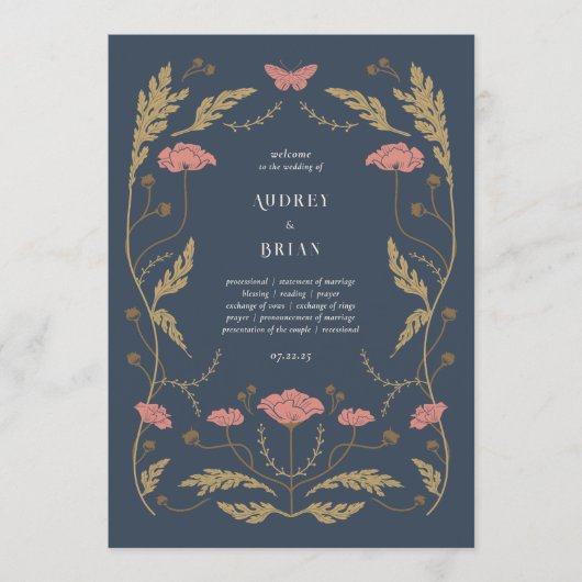 Art Nouveau trouwprogramma Programmakaart (Voorkant)